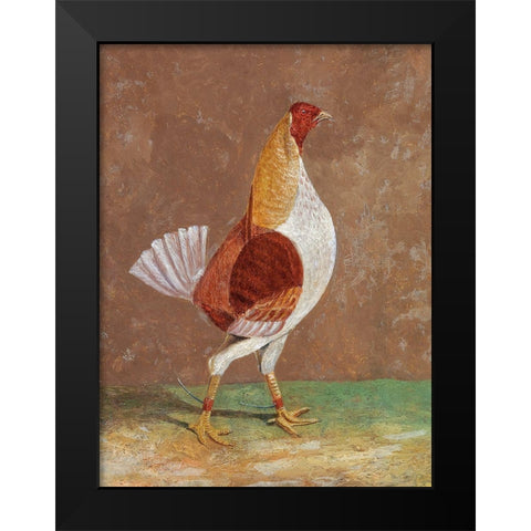 Fighting Cocks-a Pale-Breasted Fighting Cock Black Modern Wood Framed Art Print by Herring, John Frederick