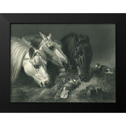 Le Maigre Repas - Steel Engraving Black Modern Wood Framed Art Print by Herring, John Frederick