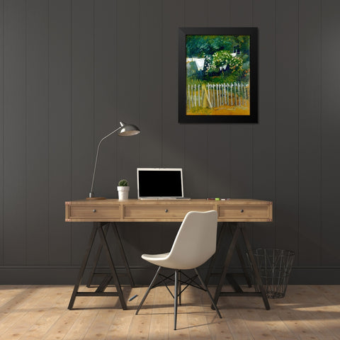 Laundry in the garden in Kandern Black Modern Wood Framed Art Print by Macke, August