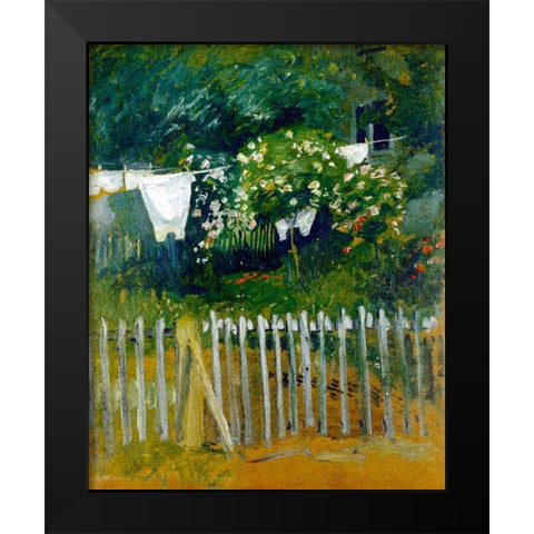 Laundry in the garden in Kandern Black Modern Wood Framed Art Print by Macke, August