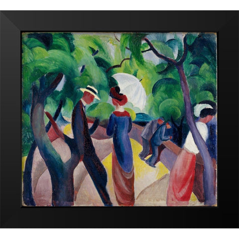 Promenade Black Modern Wood Framed Art Print by Macke, August