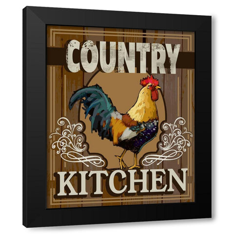 Country Kitchen Black Modern Wood Framed Art Print with Double Matting by East Coast Licensing