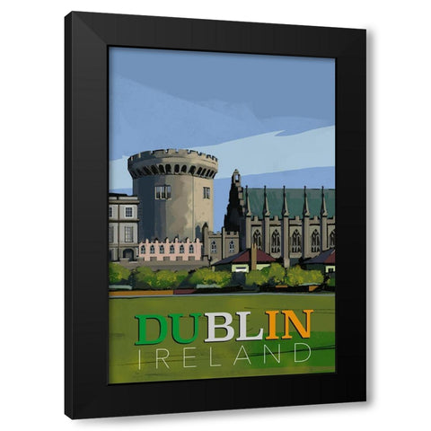 Dublin-Ireland Black Modern Wood Framed Art Print with Double Matting by East Coast Licensing