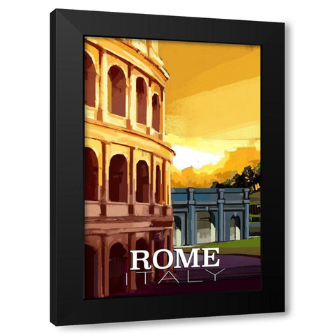 Rome Italy Black Modern Wood Framed Art Print with Double Matting by East Coast Licensing