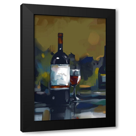 Wine I Black Modern Wood Framed Art Print with Double Matting by East Coast Licensing
