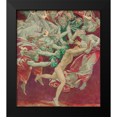 Orestes and the Furies Black Modern Wood Framed Art Print by Sargent, John Singer