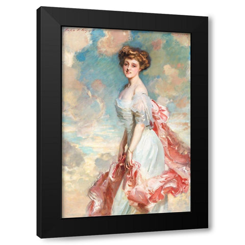 Miss Grace Woodhouse in White Black Modern Wood Framed Art Print with Double Matting by Sargent, John Singer