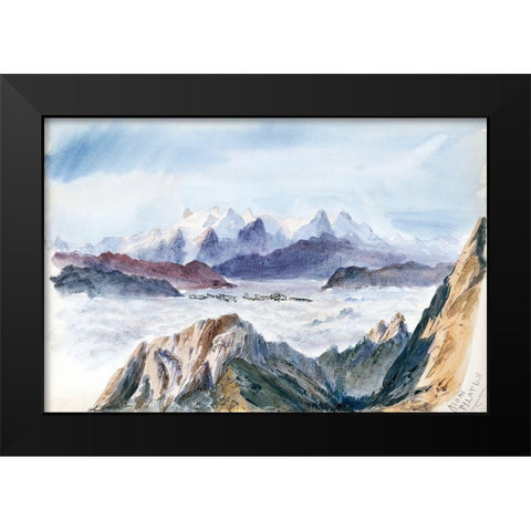 Iselle from Mount Pilatus from Splendid Mountain Watercolours Sketchbook Black Modern Wood Framed Art Print by Sargent, John Singer