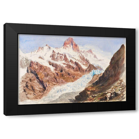 Schreckhorn-Eismeer from Splendid Mountain Watercolours Sketchbook Black Modern Wood Framed Art Print with Double Matting by Sargent, John Singer