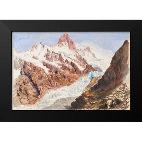 Schreckhorn-Eismeer from Splendid Mountain Watercolours Sketchbook Black Modern Wood Framed Art Print by Sargent, John Singer