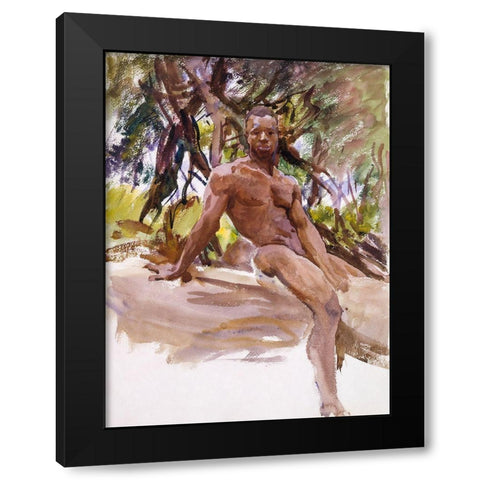 Man and Trees-Florida Black Modern Wood Framed Art Print with Double Matting by Sargent, John Singer