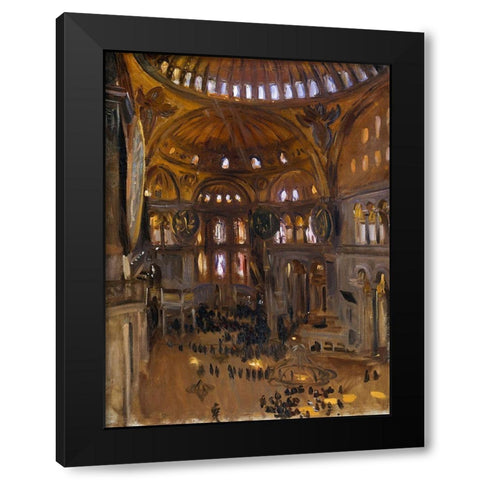 Santa Sofia Black Modern Wood Framed Art Print with Double Matting by Sargent, John Singer