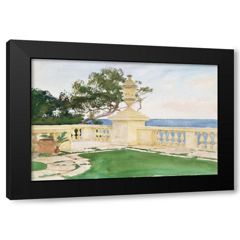 Terrace-Vizcaya Black Modern Wood Framed Art Print with Double Matting by Sargent, John Singer