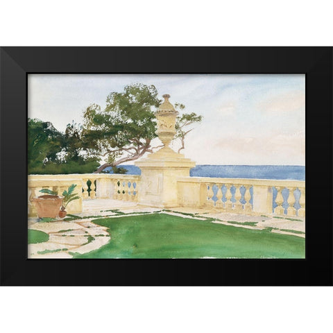 Terrace-Vizcaya Black Modern Wood Framed Art Print by Sargent, John Singer