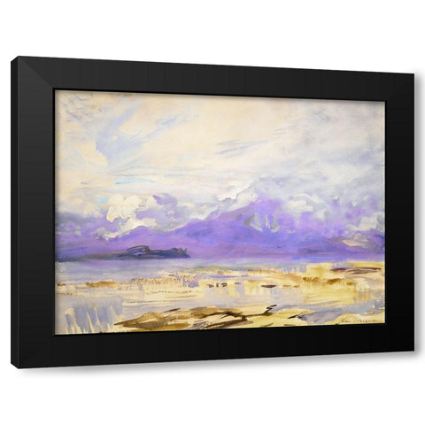 Sirmione Black Modern Wood Framed Art Print with Double Matting by Sargent, John Singer