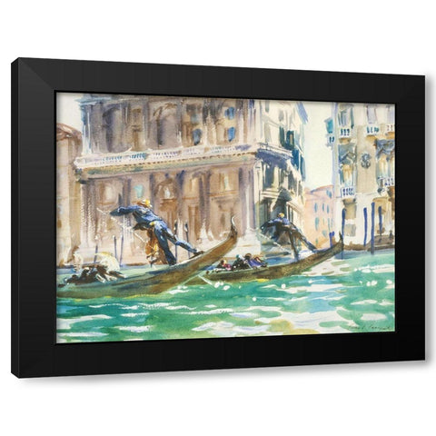 View of Venice Black Modern Wood Framed Art Print with Double Matting by Sargent, John Singer
