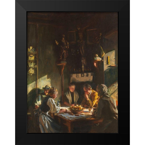 Tyrolese Interior Black Modern Wood Framed Art Print by Sargent, John Singer