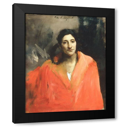 Gitana Black Modern Wood Framed Art Print with Double Matting by Sargent, John Singer