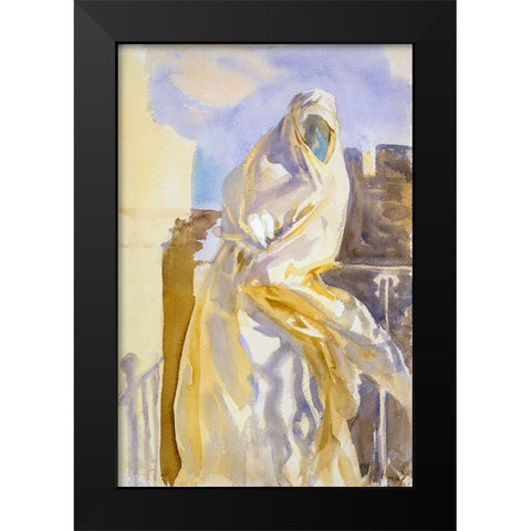 Arab Woman Black Modern Wood Framed Art Print by Sargent, John Singer