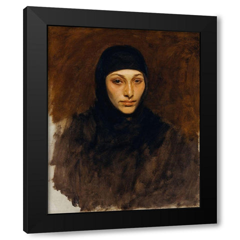 Egyptian Woman Black Modern Wood Framed Art Print by Sargent, John Singer