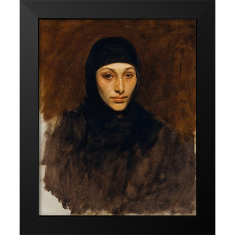 Egyptian Woman Black Modern Wood Framed Art Print by Sargent, John Singer