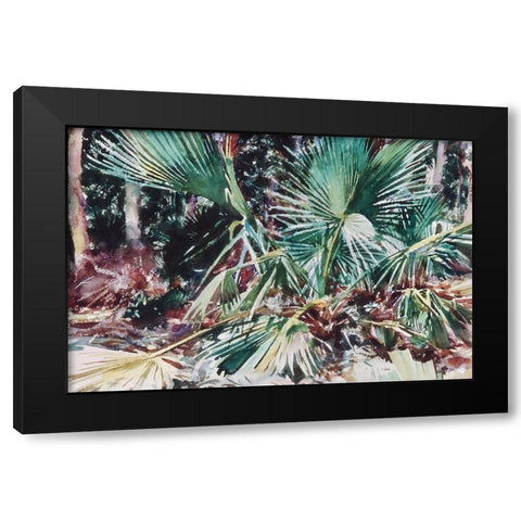 Palmettos Black Modern Wood Framed Art Print with Double Matting by Sargent, John Singer