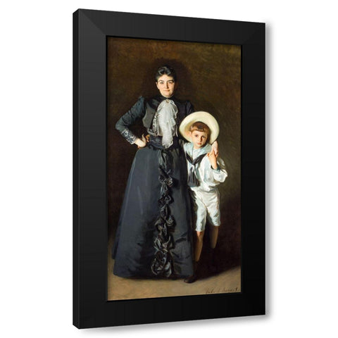 Portrait of Mrs. Edward L. Davis and Her Son-Livingston Davis Black Modern Wood Framed Art Print by Sargent, John Singer