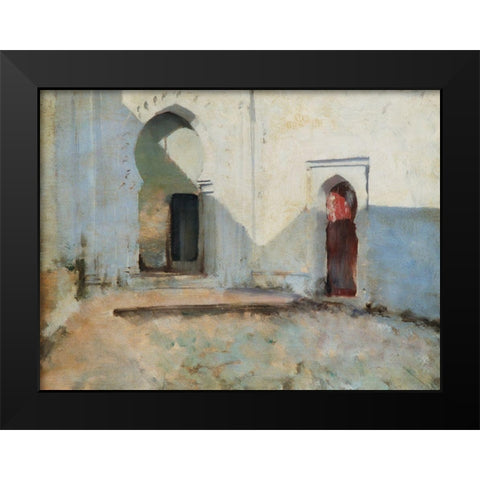 Courtyard-Tetouan-Morocco Black Modern Wood Framed Art Print by Sargent, John Singer