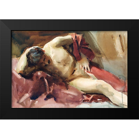 Italian Model Black Modern Wood Framed Art Print by Sargent, John Singer