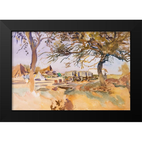 Military Camp Black Modern Wood Framed Art Print by Sargent, John Singer
