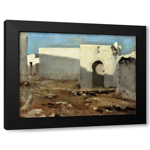 Moorish Buildings in Sunlight Black Modern Wood Framed Art Print by Sargent, John Singer