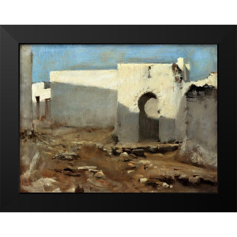 Moorish Buildings in Sunlight Black Modern Wood Framed Art Print by Sargent, John Singer