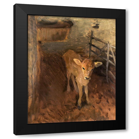 A Jersey CalfÂ  Black Modern Wood Framed Art Print with Double Matting by Sargent, John Singer