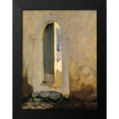 Open Doorway-Morocco Black Modern Wood Framed Art Print by Sargent, John Singer