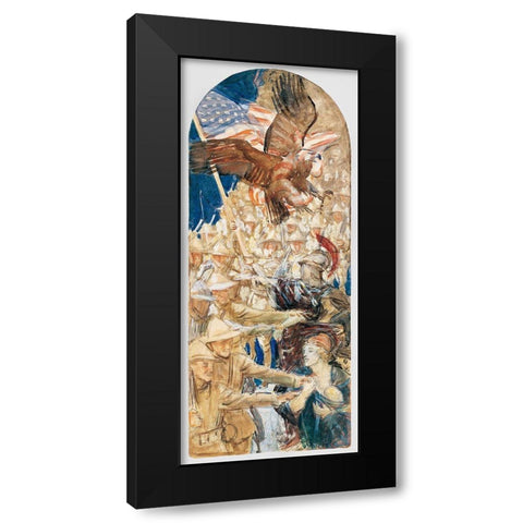 Study for The Coming of the Americans Black Modern Wood Framed Art Print by Sargent, John Singer