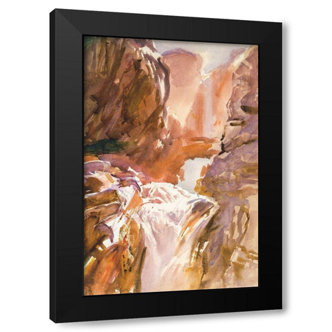 Mountain Torrent Black Modern Wood Framed Art Print by Sargent, John Singer