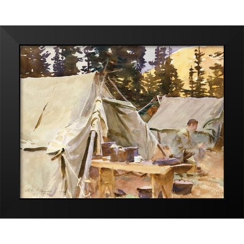Camp at Lake OHara Black Modern Wood Framed Art Print by Sargent, John Singer