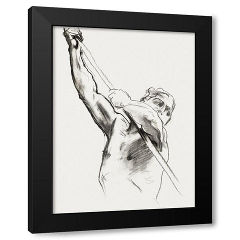 Male Torso with Pole Black Modern Wood Framed Art Print by Sargent, John Singer