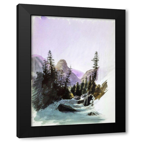 Alpine View-Murren Black Modern Wood Framed Art Print with Double Matting by Sargent, John Singer