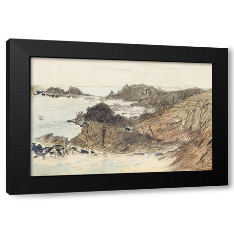 Rocky Coast Black Modern Wood Framed Art Print with Double Matting by Sargent, John Singer