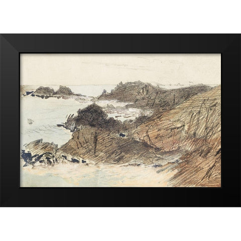 Rocky Coast Black Modern Wood Framed Art Print by Sargent, John Singer