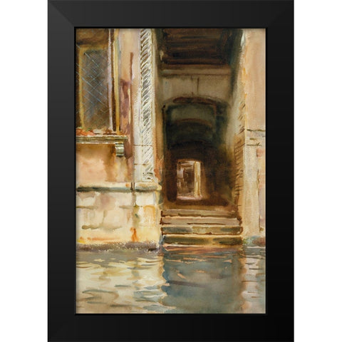 Venetian Passageway Black Modern Wood Framed Art Print by Sargent, John Singer