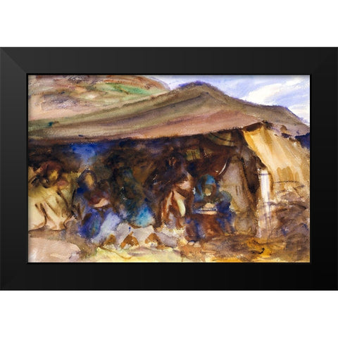 Bedouin Tent Black Modern Wood Framed Art Print by Sargent, John Singer