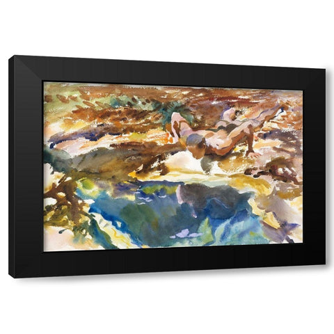 Man and Pool-FloridaÂ  Black Modern Wood Framed Art Print with Double Matting by Sargent, John Singer