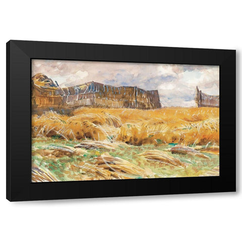 Camouflaged Field in France Black Modern Wood Framed Art Print with Double Matting by Sargent, John Singer