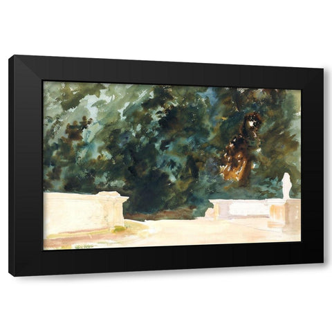 Terrace and Gardens Black Modern Wood Framed Art Print with Double Matting by Sargent, John Singer