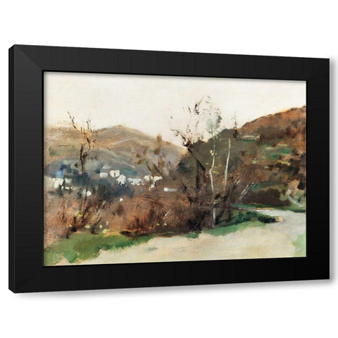 Spanish Landscape Black Modern Wood Framed Art Print with Double Matting by Sargent, John Singer