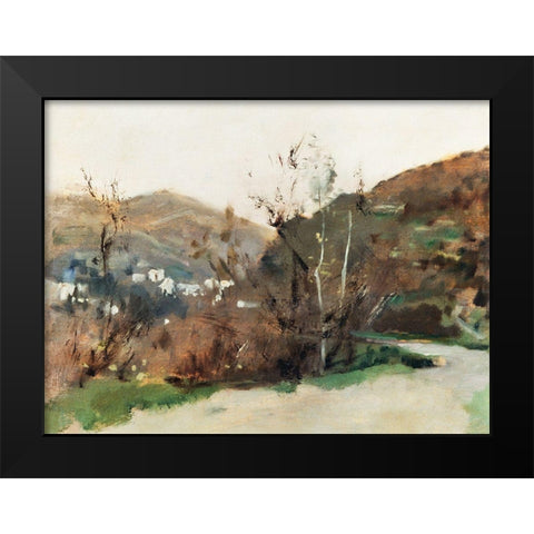 Spanish Landscape Black Modern Wood Framed Art Print by Sargent, John Singer