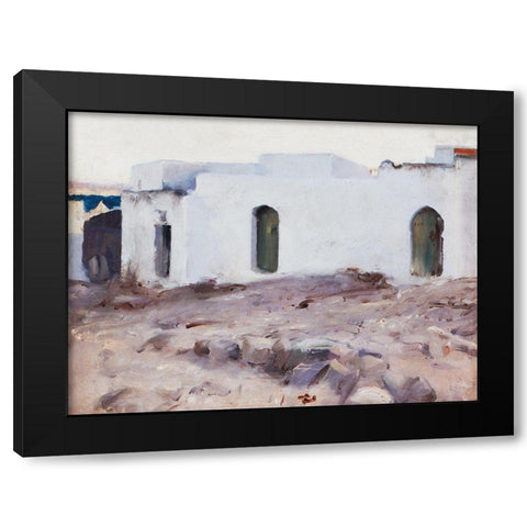 Moorish Buildings on a Cloudy Day Black Modern Wood Framed Art Print with Double Matting by Sargent, John Singer