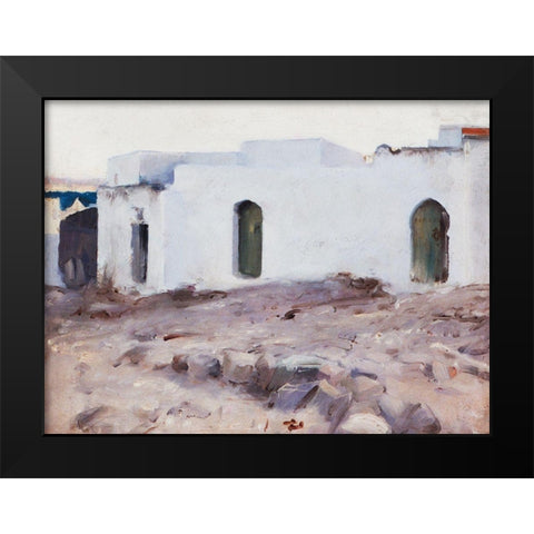 Moorish Buildings on a Cloudy Day Black Modern Wood Framed Art Print by Sargent, John Singer